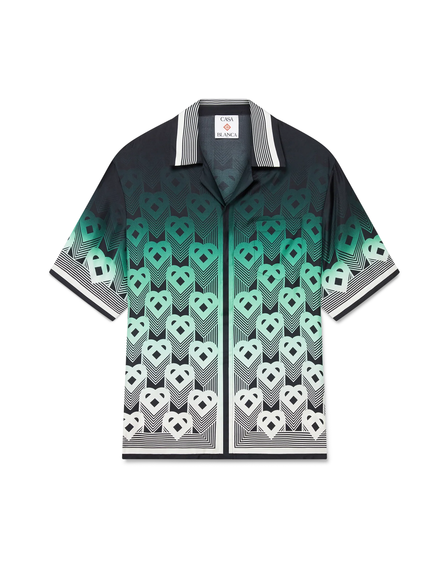 Gradient Monogram Short Sleeve Silk Shirt