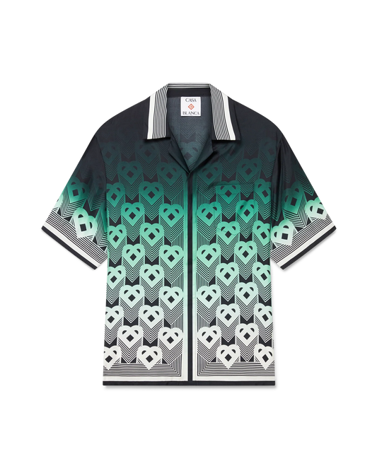 Gradient Monogram Short Sleeve Silk Shirt