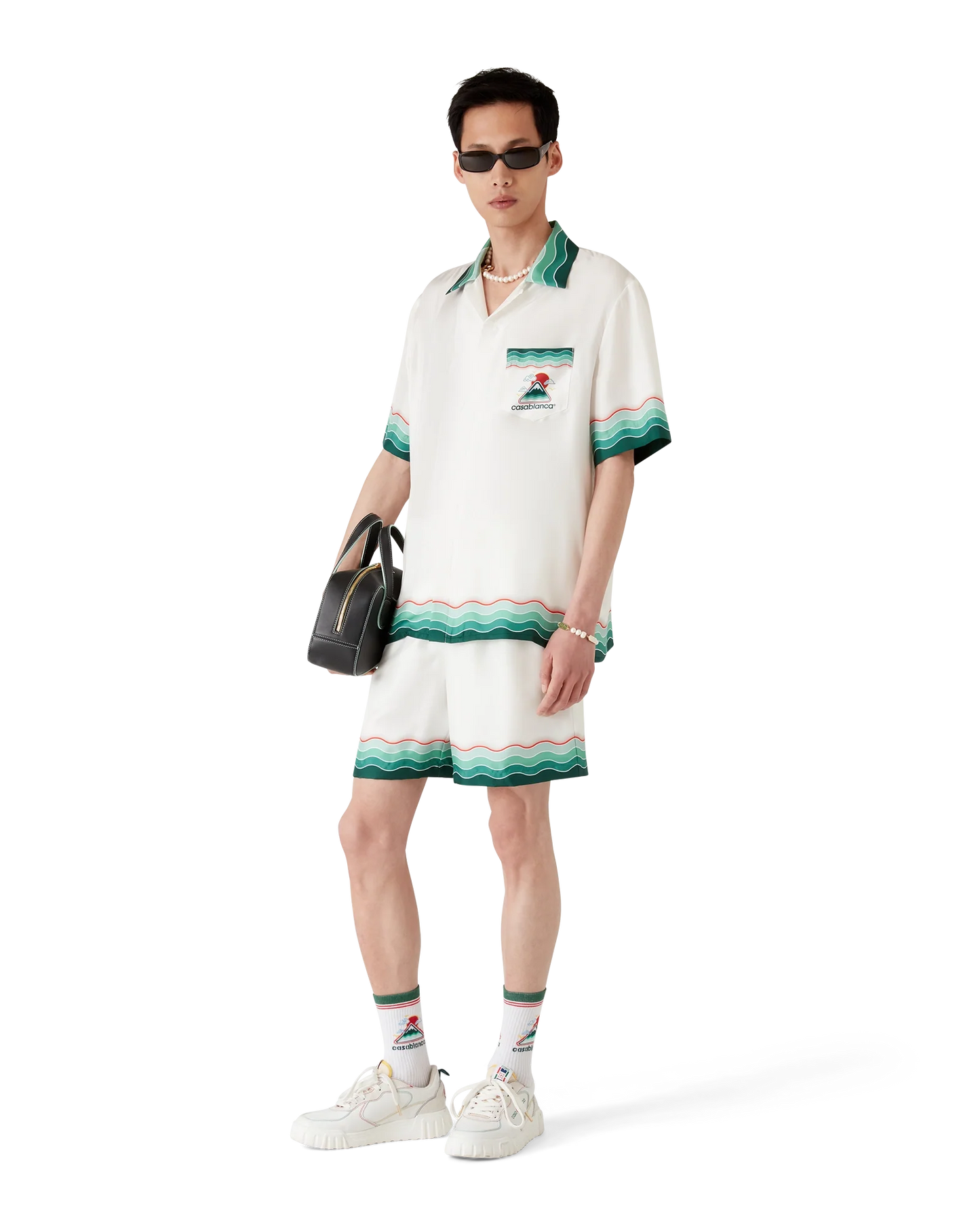 Montagne Ondulée Short Sleeve Silk Shirt
