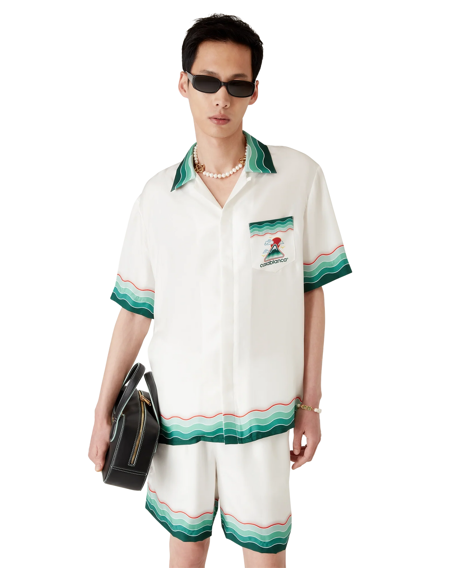 Montagne Ondulée Short Sleeve Silk Shirt
