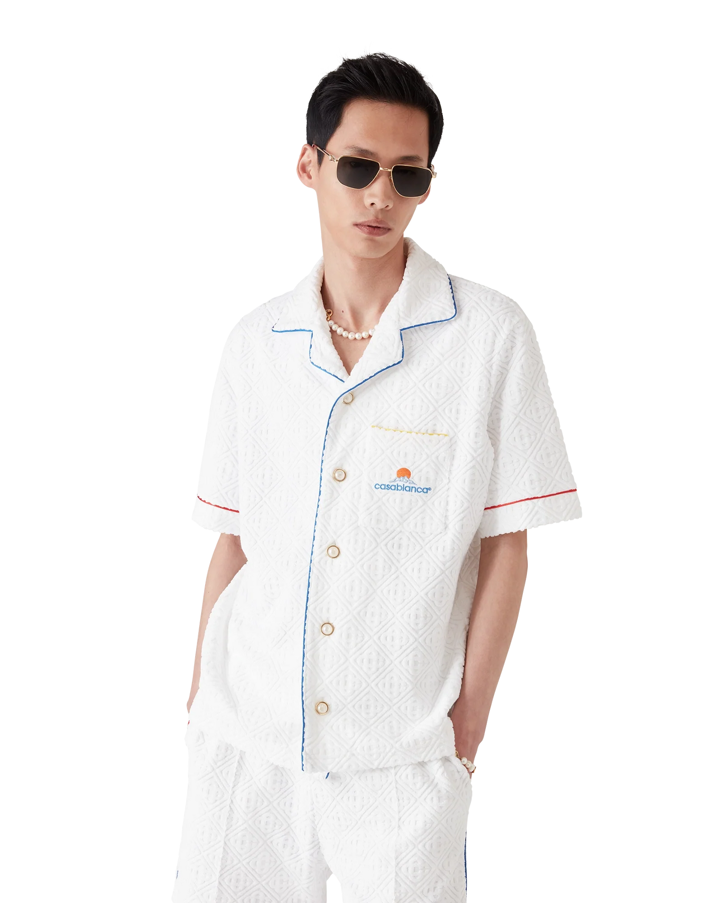 Monogram Jacquard Short Sleeve Towelling Shirt