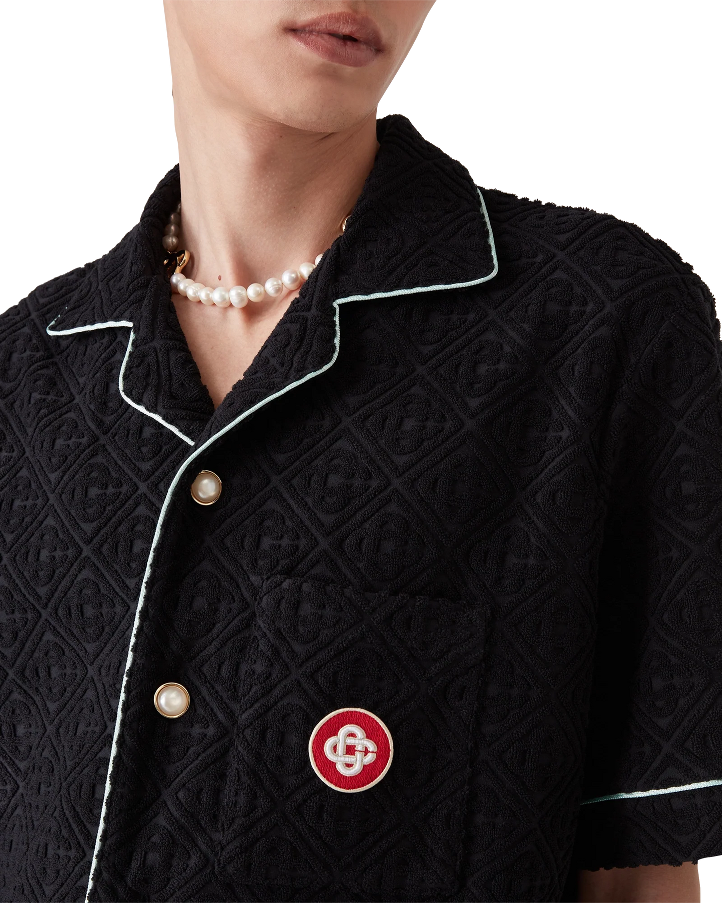Monogram Jacquard Short Sleeve Towelling Shirt