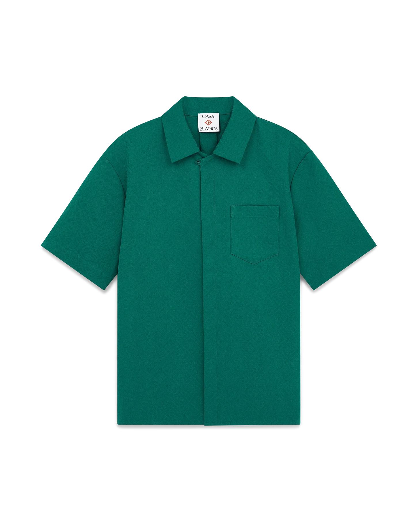 Cotton Monogram Short Sleeve Jacquard Shirt