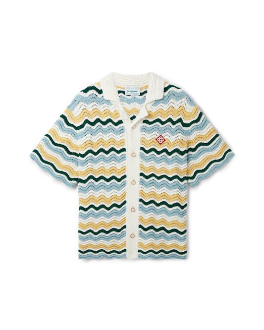 Wavy Short Sleeve Boucle Shirt
