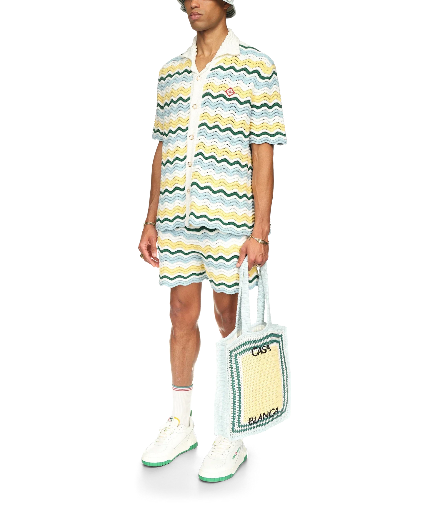 Wavy Short Sleeve Boucle Shirt
