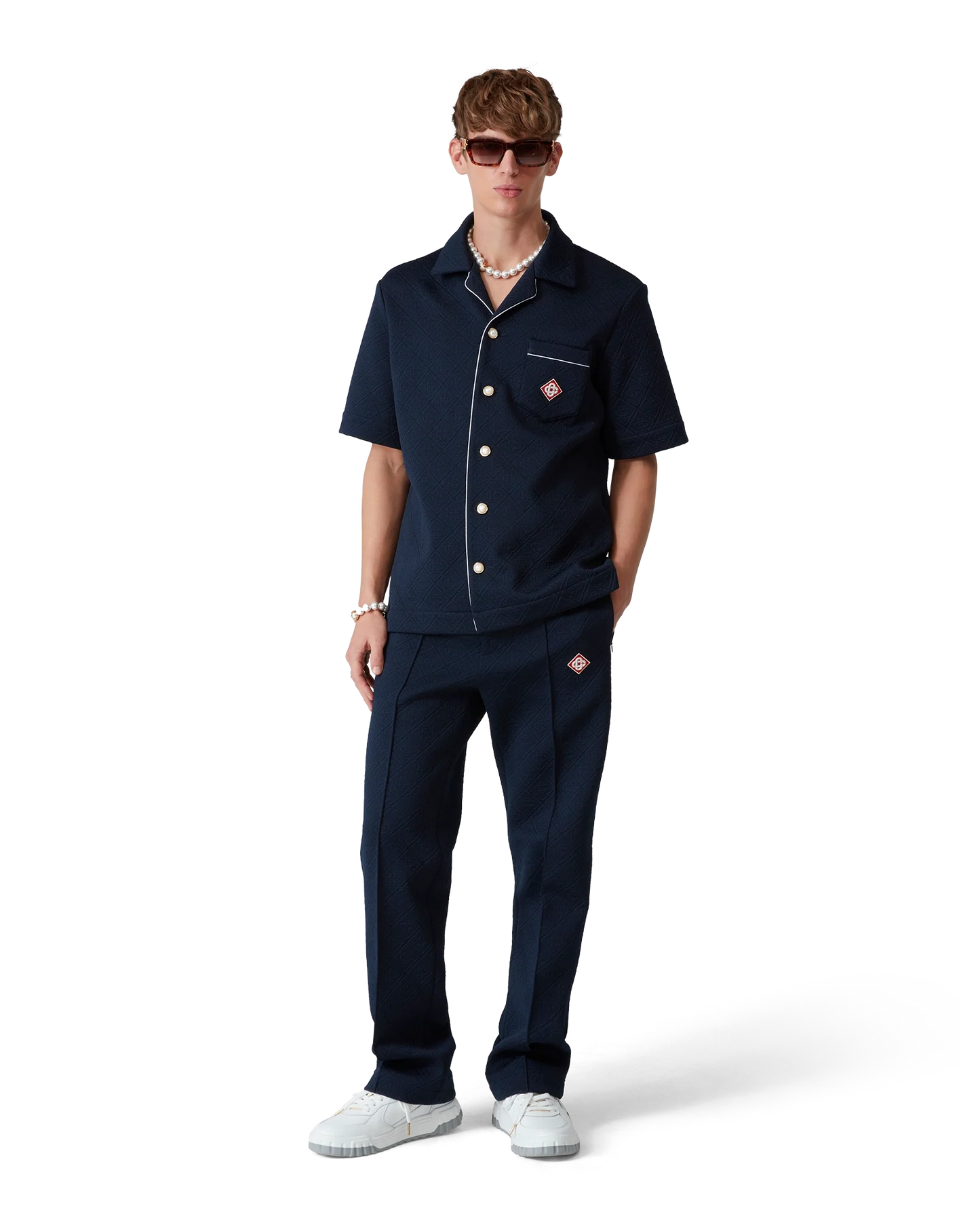Jacquard Monogram Short Sleeve Shirt
