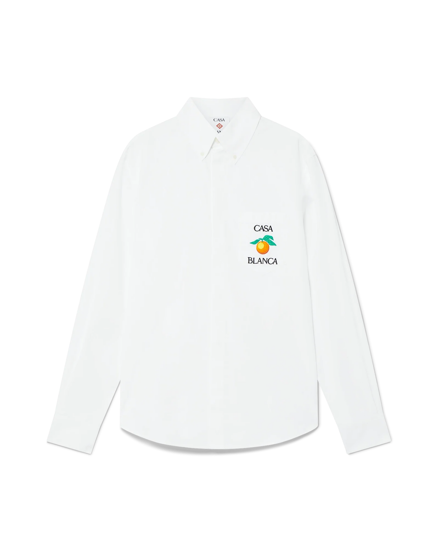 Embroidered Orange Oxford Shirt