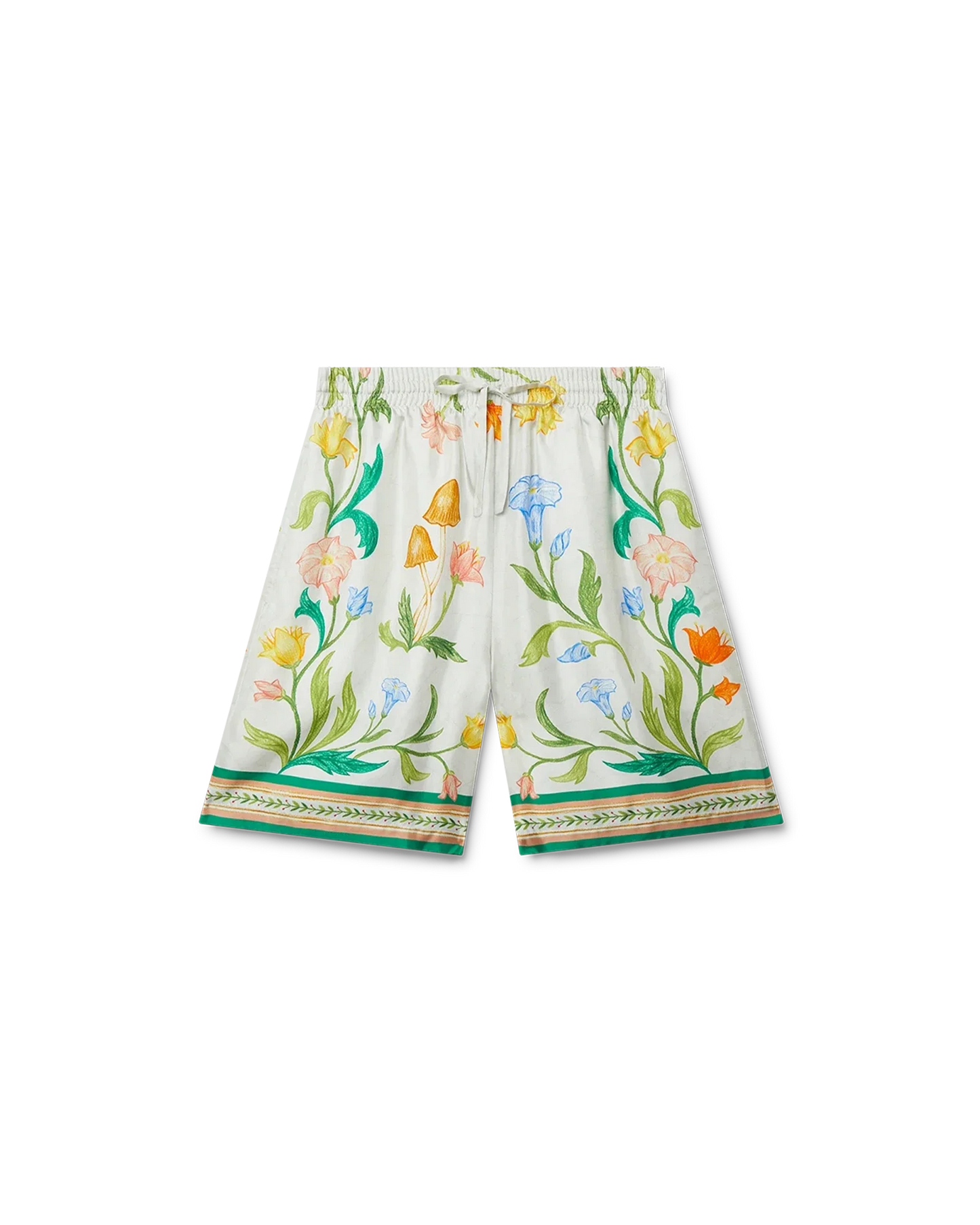 L'Arche Fleurie Silk Shorts