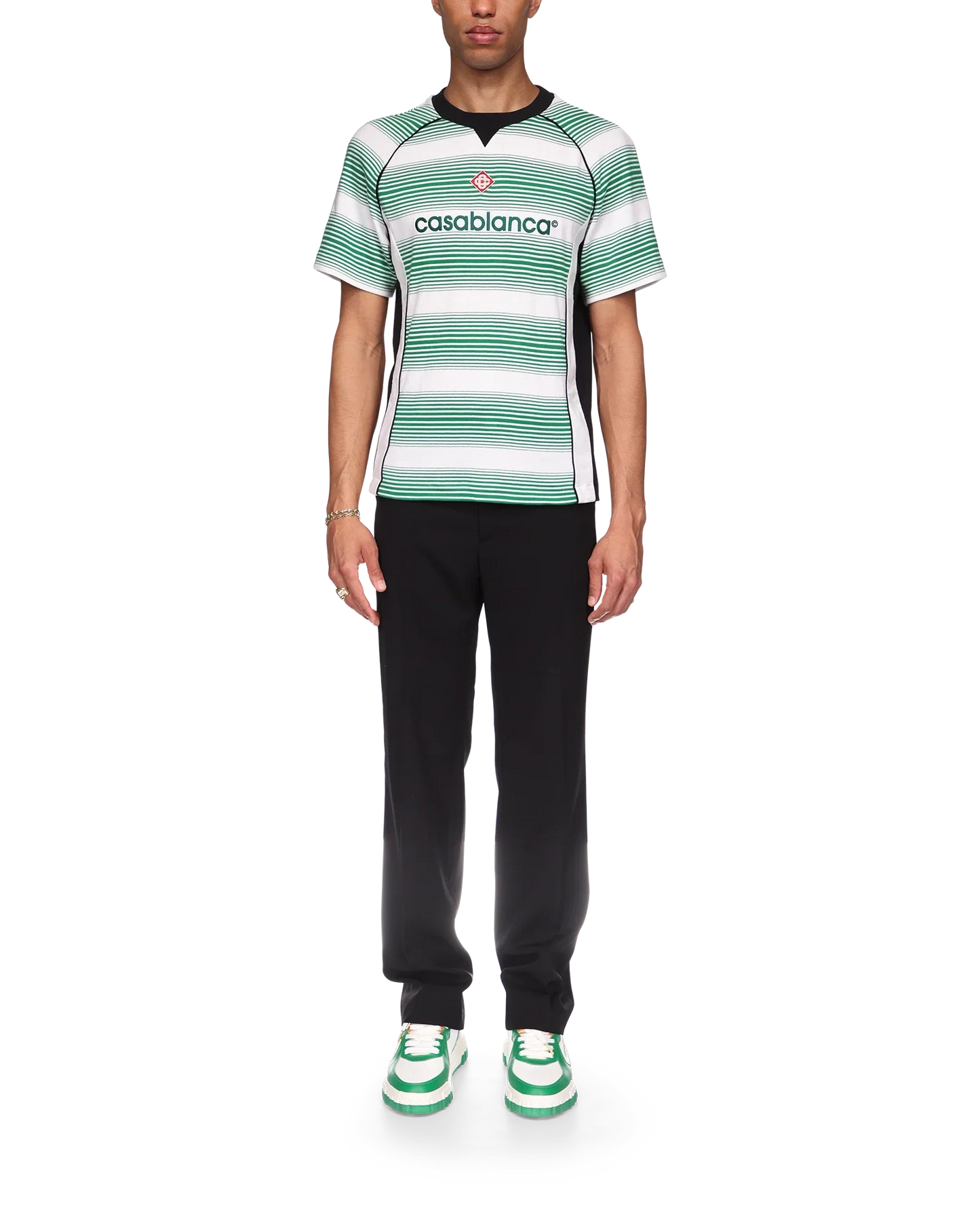 Gestreiftes T-Shirt mit Farbverlauf und kurzen Ärmeln