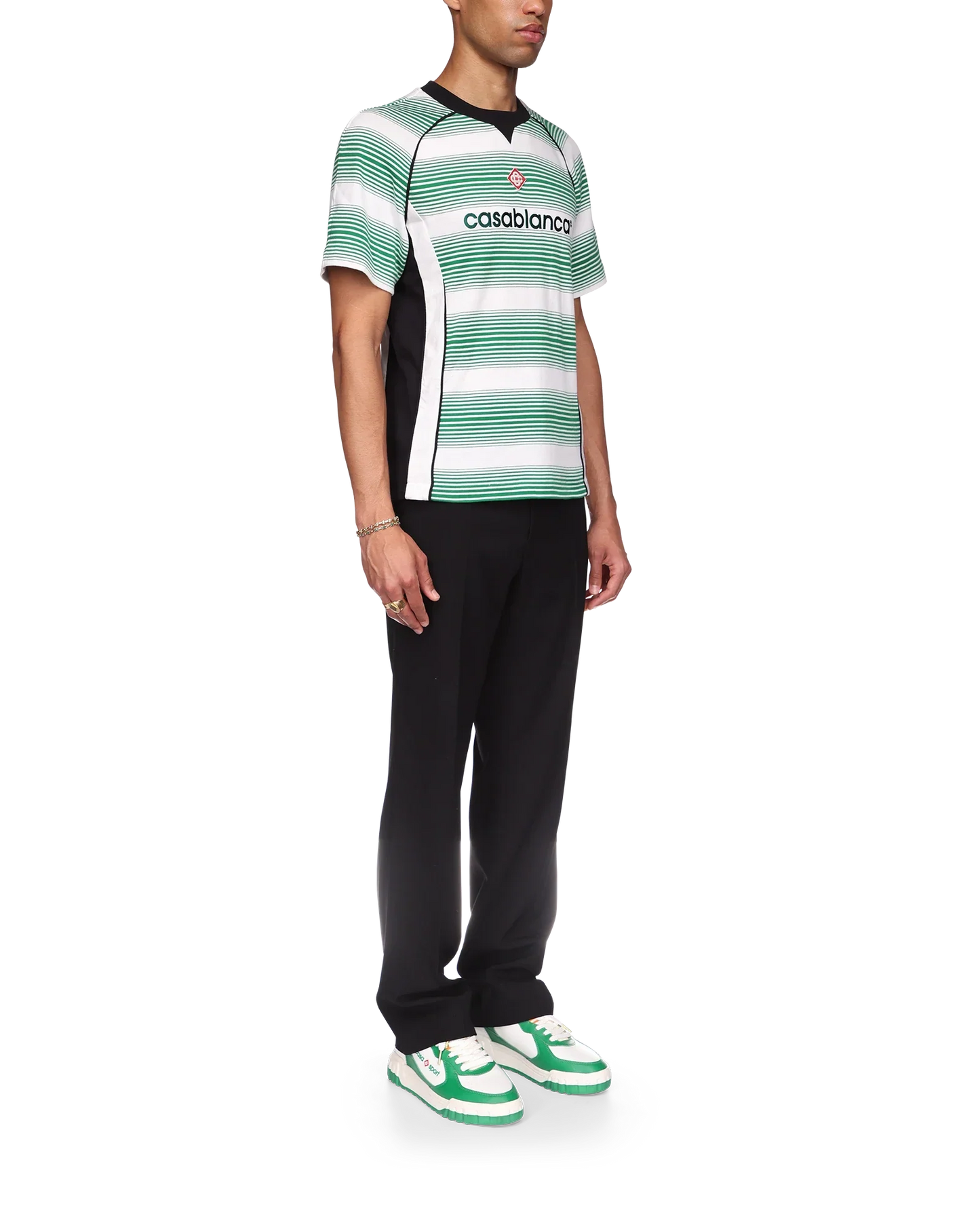 Gestreiftes T-Shirt mit Farbverlauf und kurzen Ärmeln
