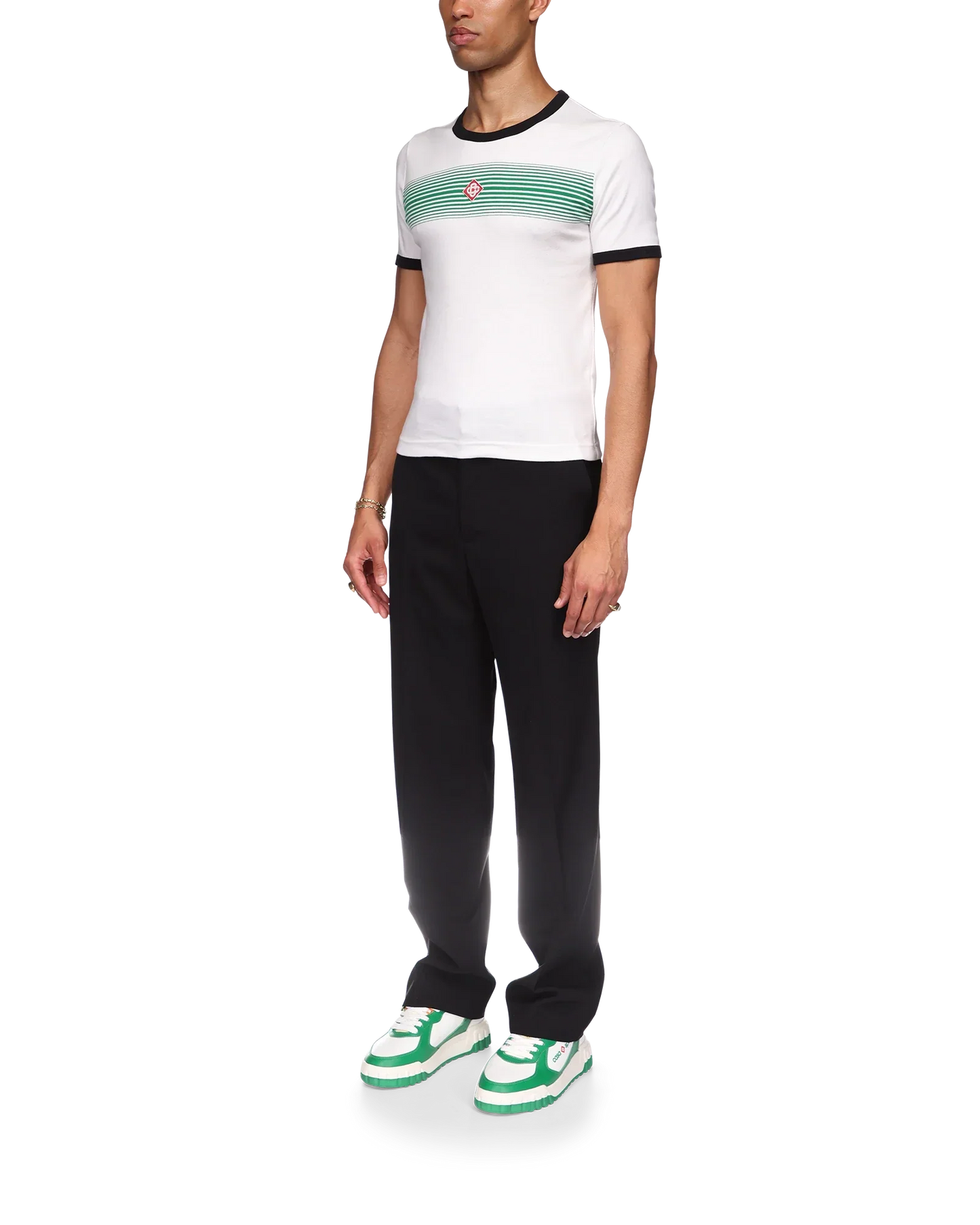 Gradient Stripe Ringer Short Sleeve T-Shirt