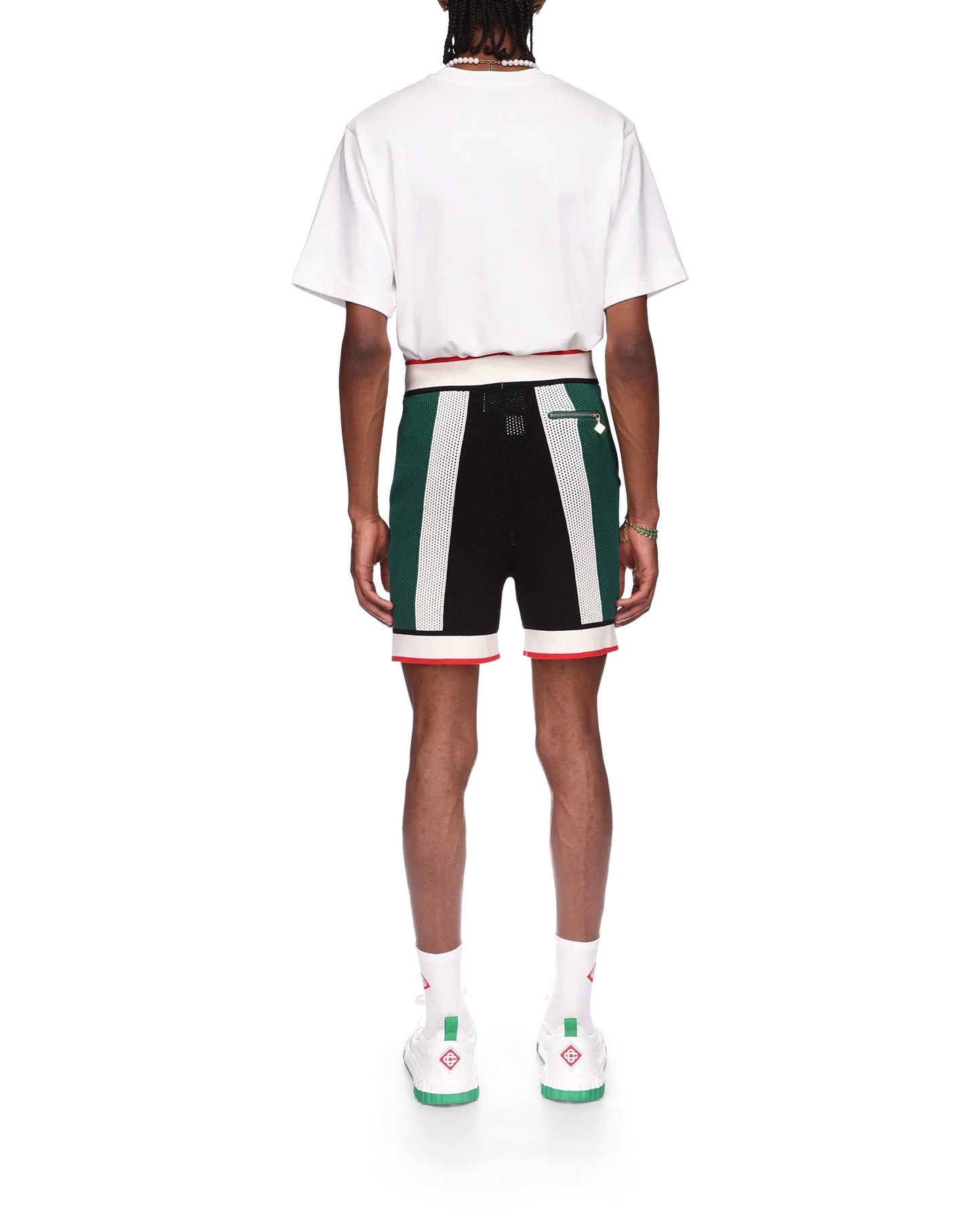 Striped Mesh Shorts