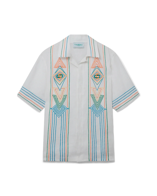 Le Fil De La Musique Short Sleeve Linen Shirt