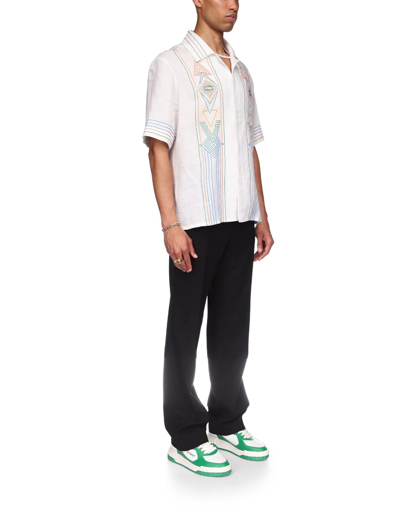 Le Fil De La Musique Short Sleeve Linen Shirt