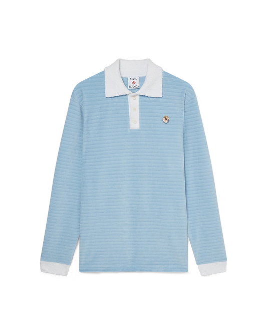 Velour Stripe Polo Shirt