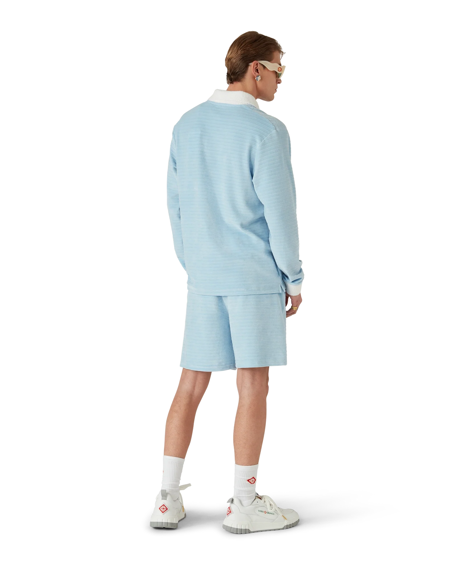 Velour Stripe Polo Shirt