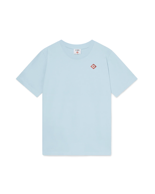 Hellblaues T-Shirt mit Diamant-Logo und kurzen Ärmeln