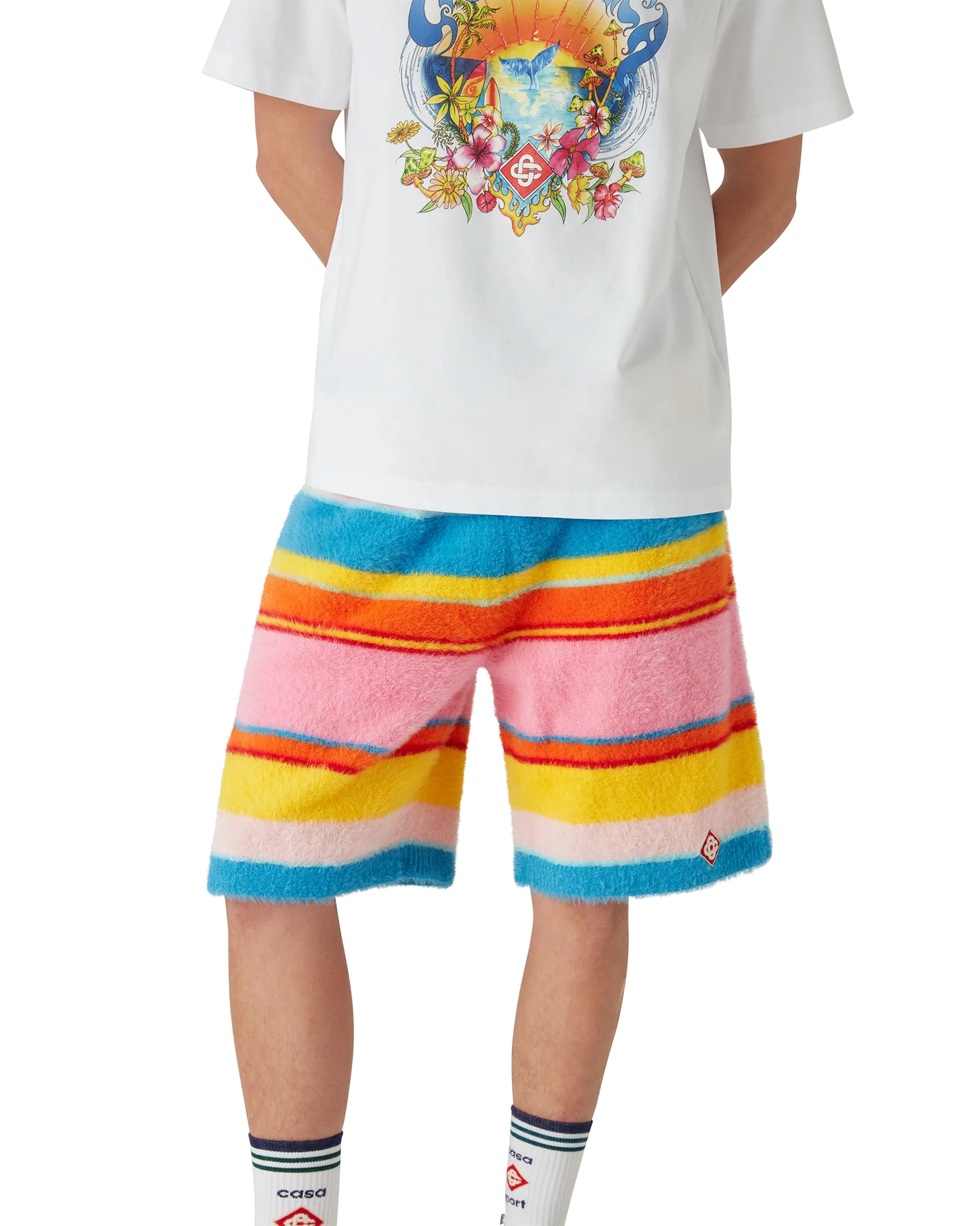 Fluffy Stripe Oversized Shorts