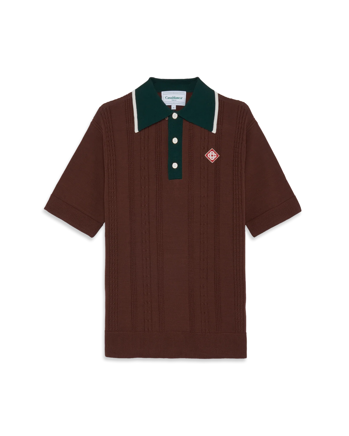 Cable Knit Oversized Polo Shirt