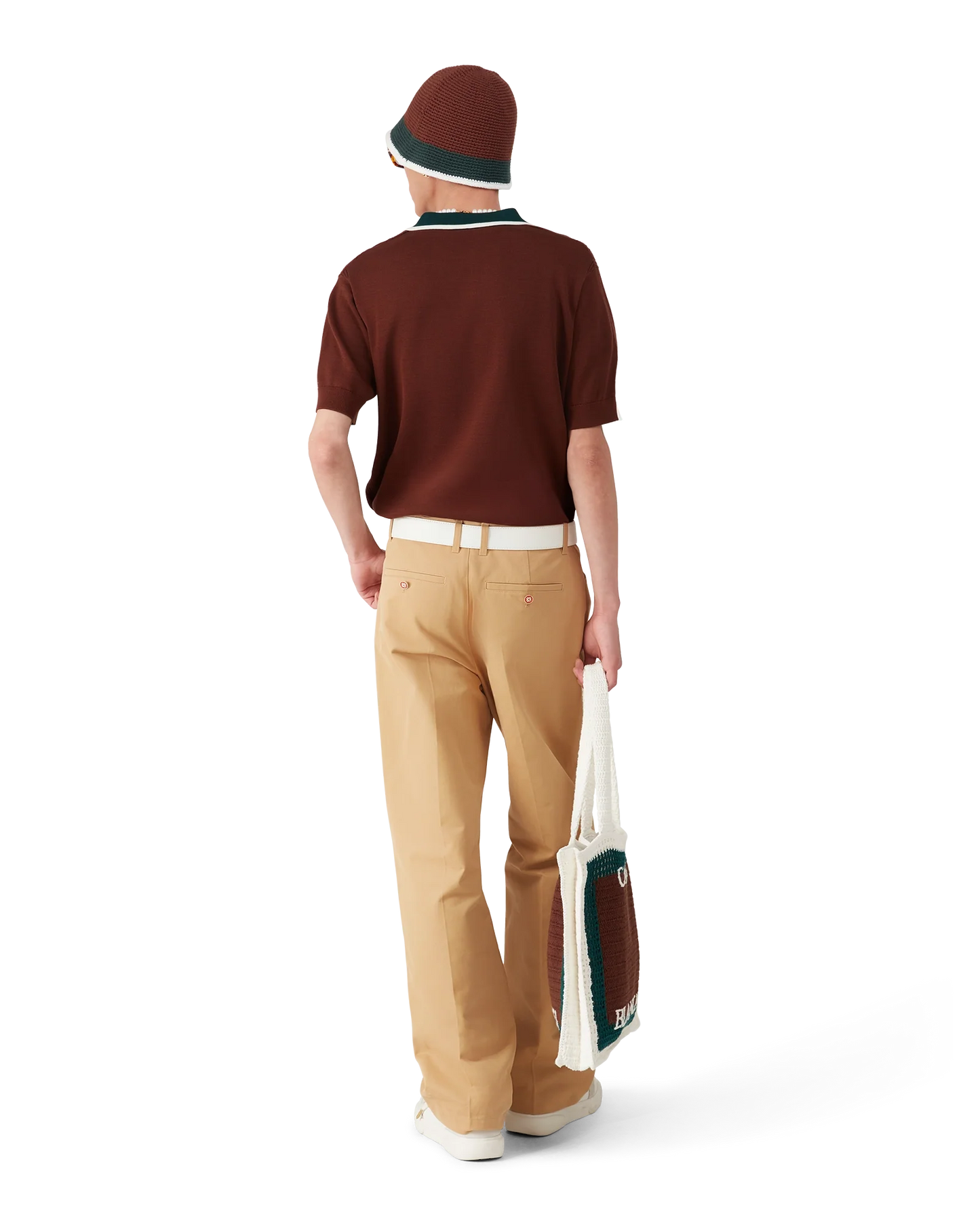 Cable Knit Oversized Polo Shirt