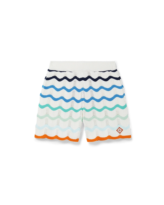 Gradient Wave Crochet Shorts