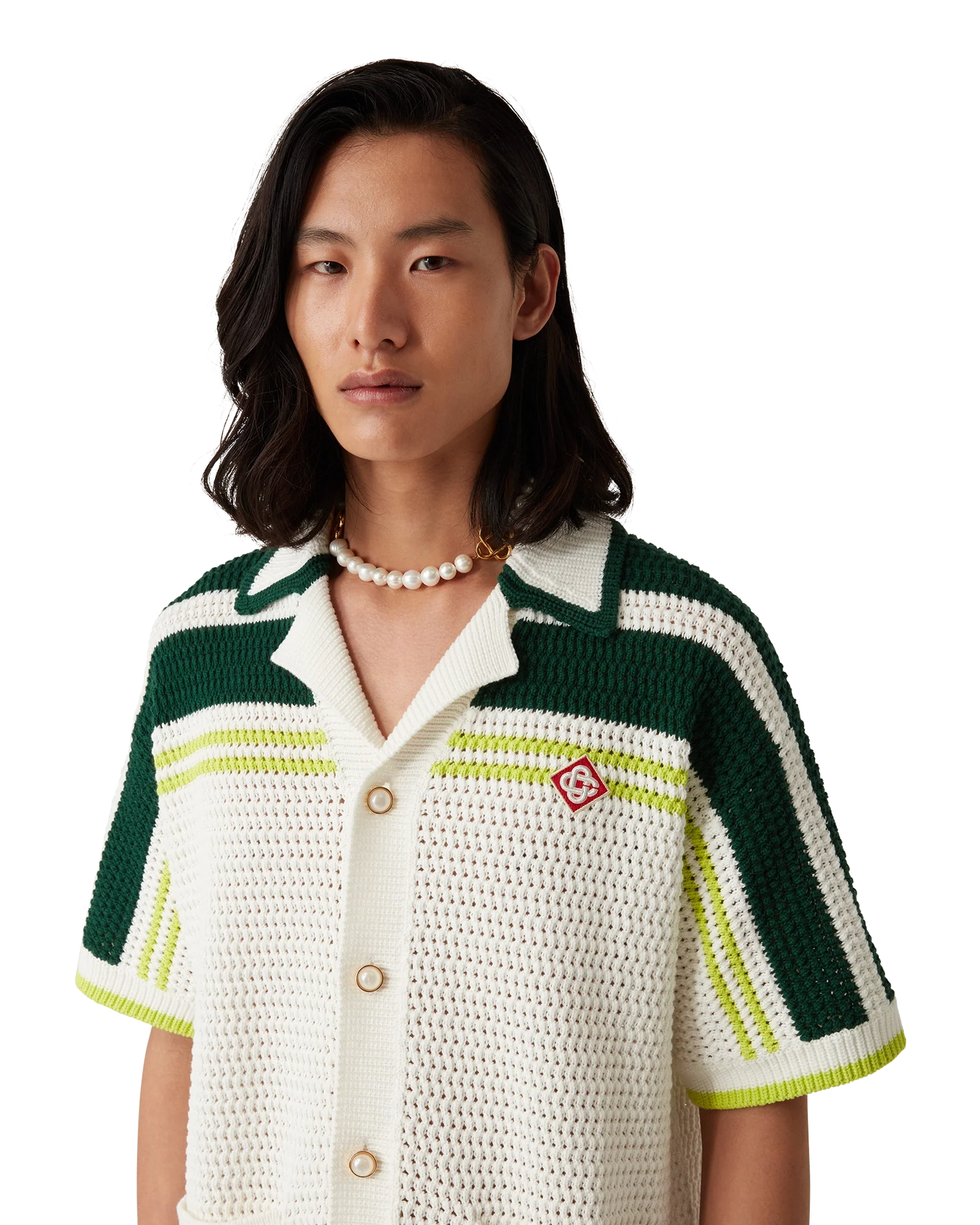 Tennis Short Sleeve Crochet Shirt