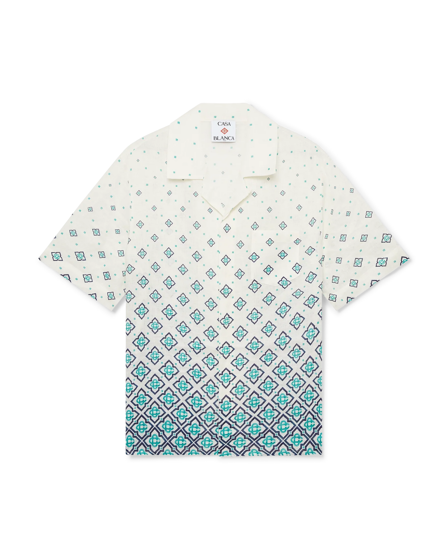 Gradient Monogram Short Sleeve Linen Shirt