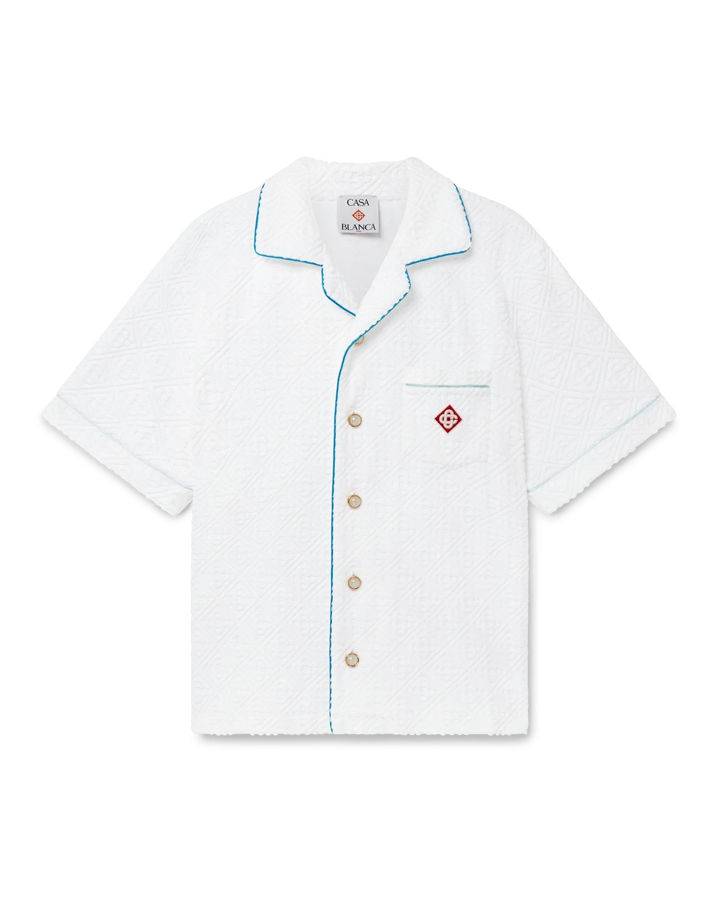 Tennis Stripe Short Sleeve Towelling Shirt