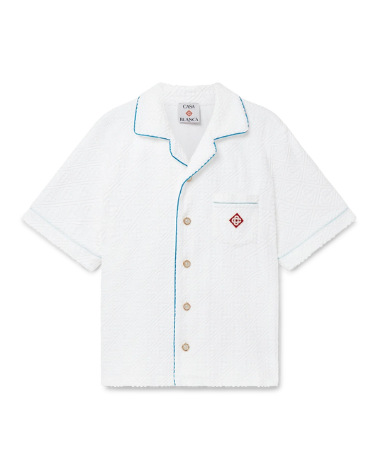Tennis Stripe Short Sleeve Towelling Shirt