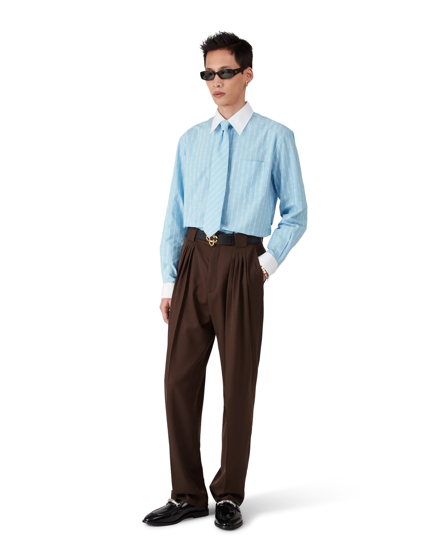 Laurel Stripe Long Sleeve Jacquard Shirt