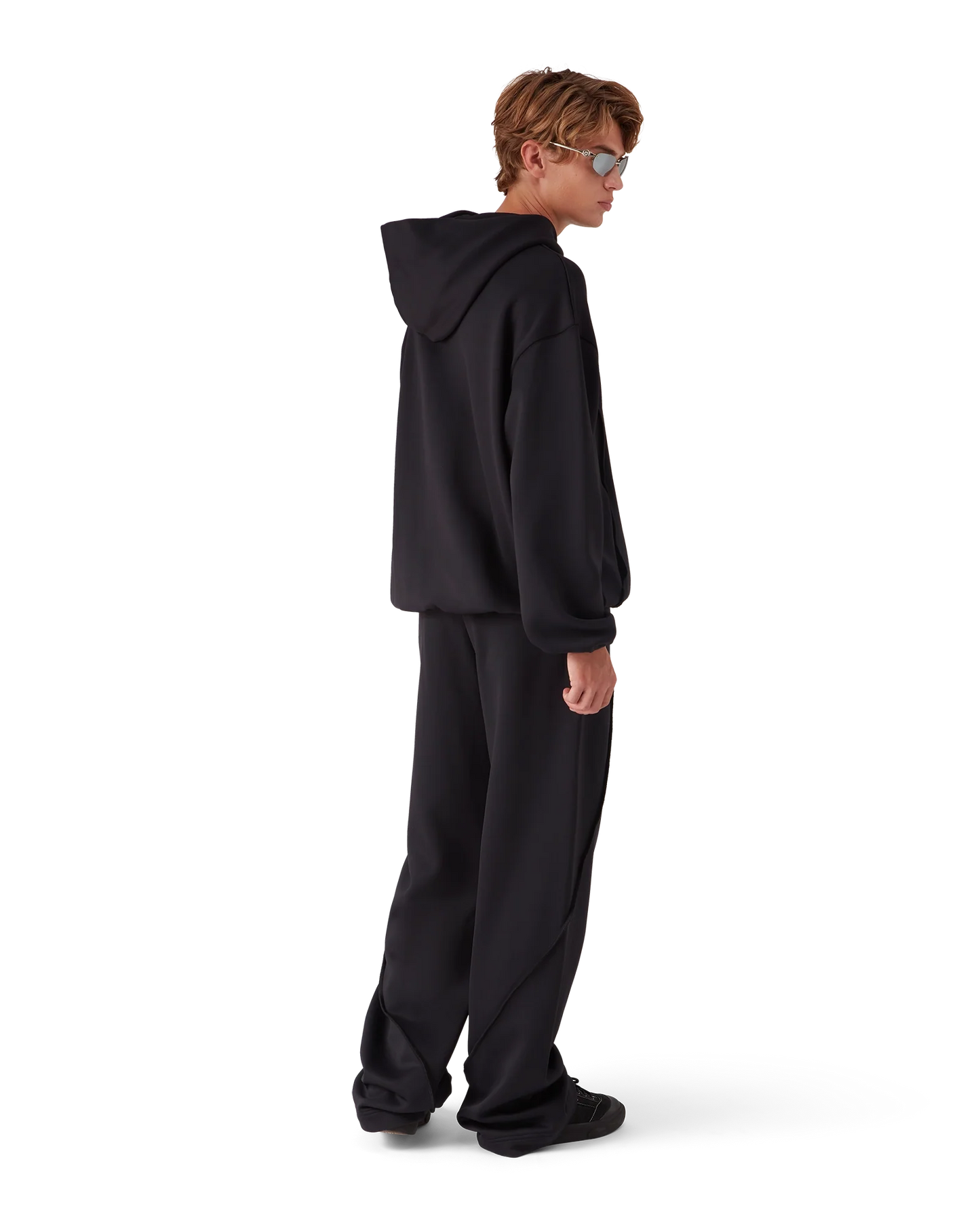 Oversized Panelled Hooded Sweatshirt