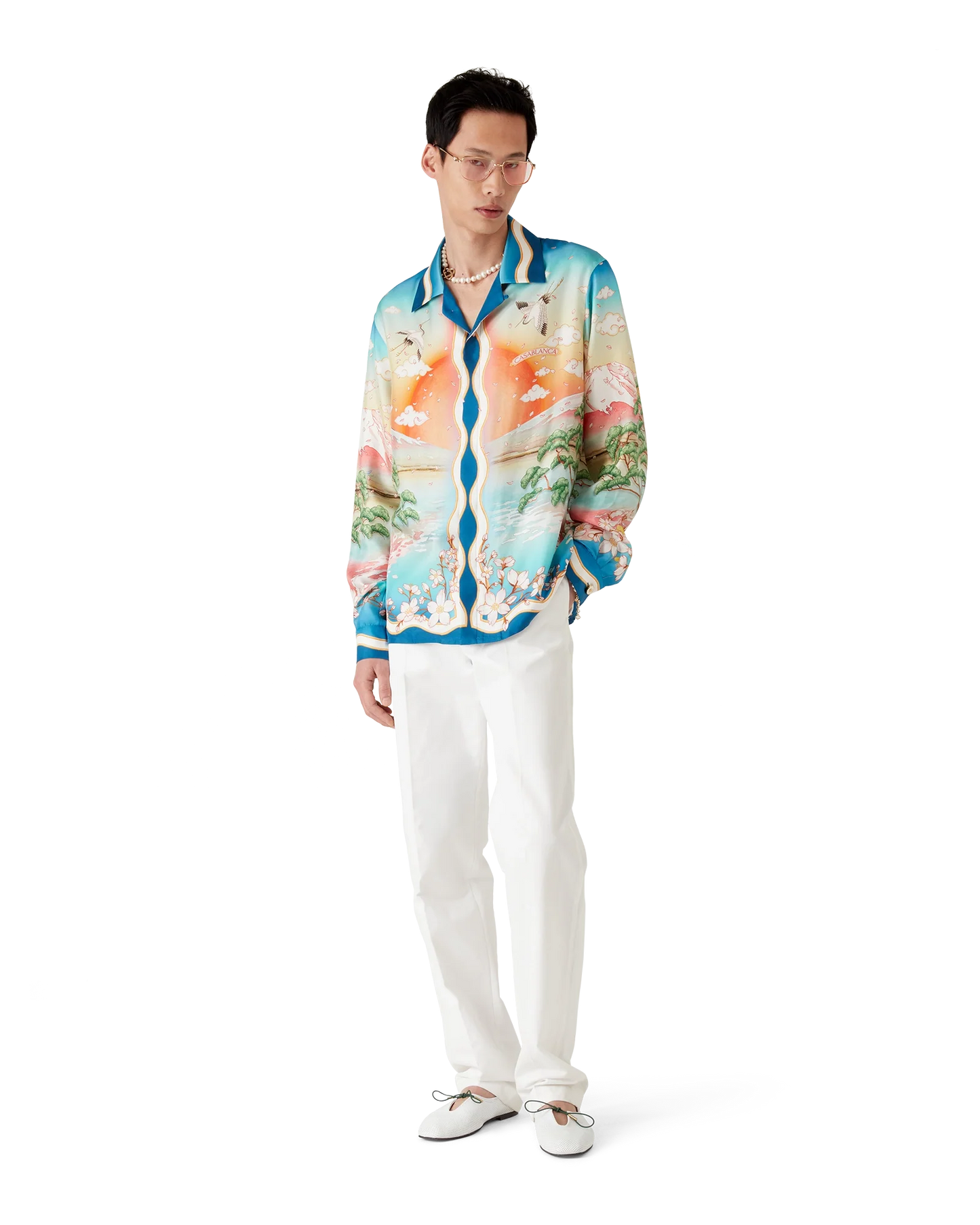 Tennis Club Long Sleeve Silk Shirt
