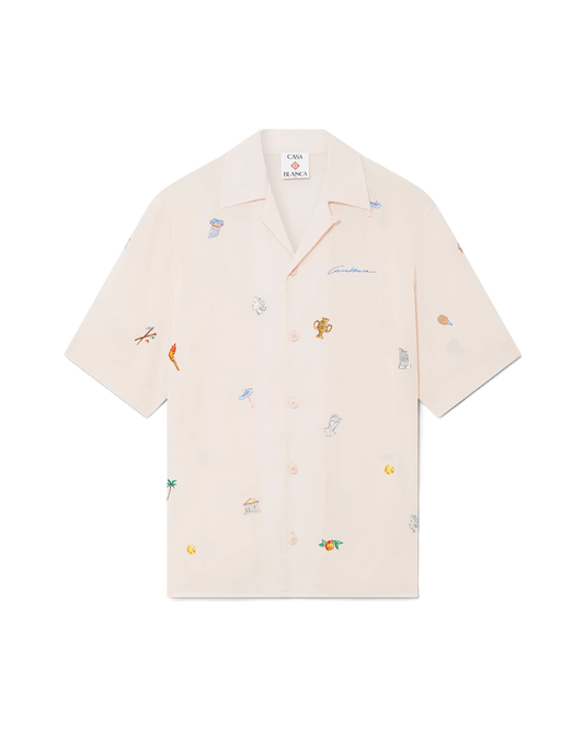 Embroidered Short Sleeve Motif Shirt