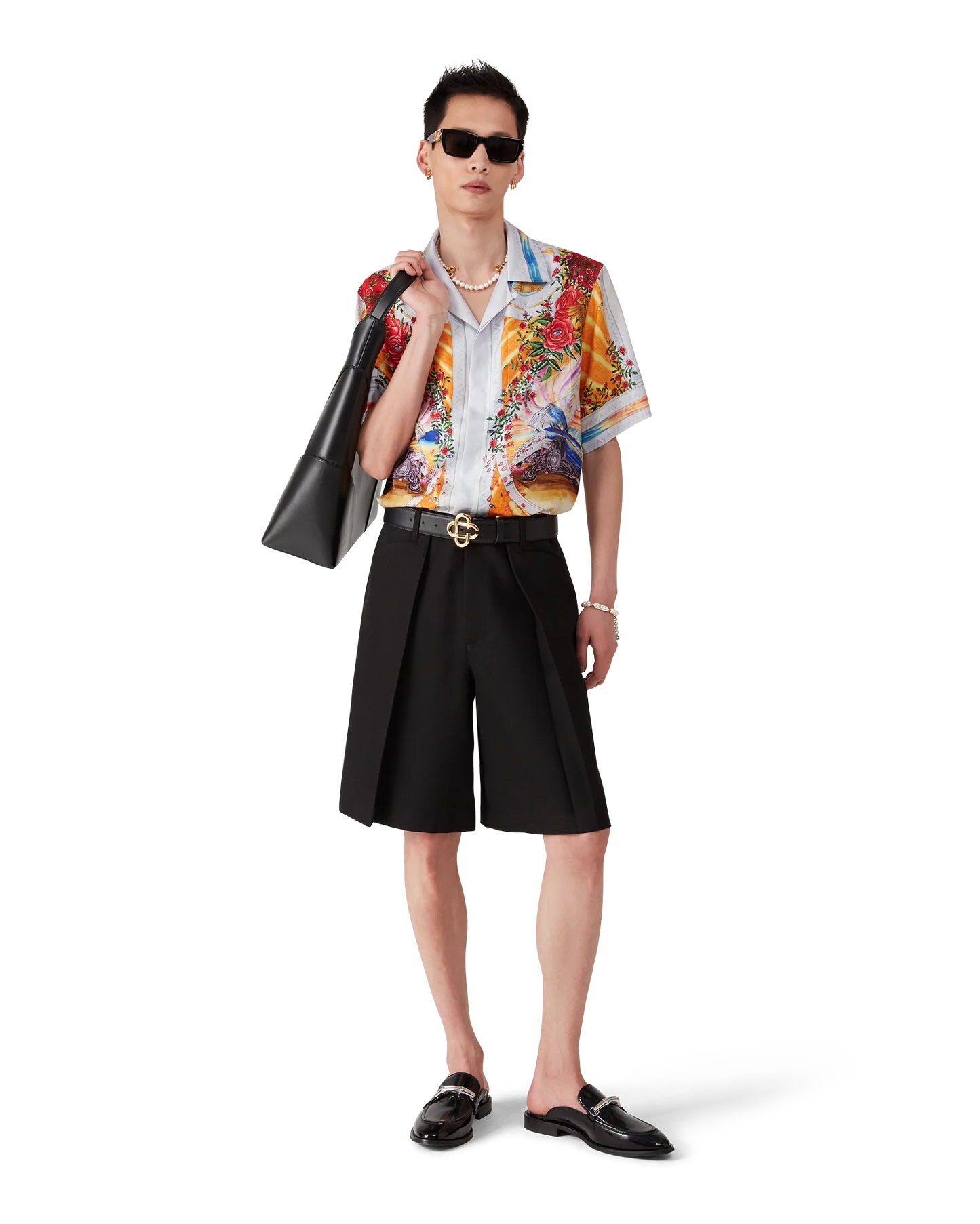 La Tornade De Rose Short Sleeve Silk Shirt
