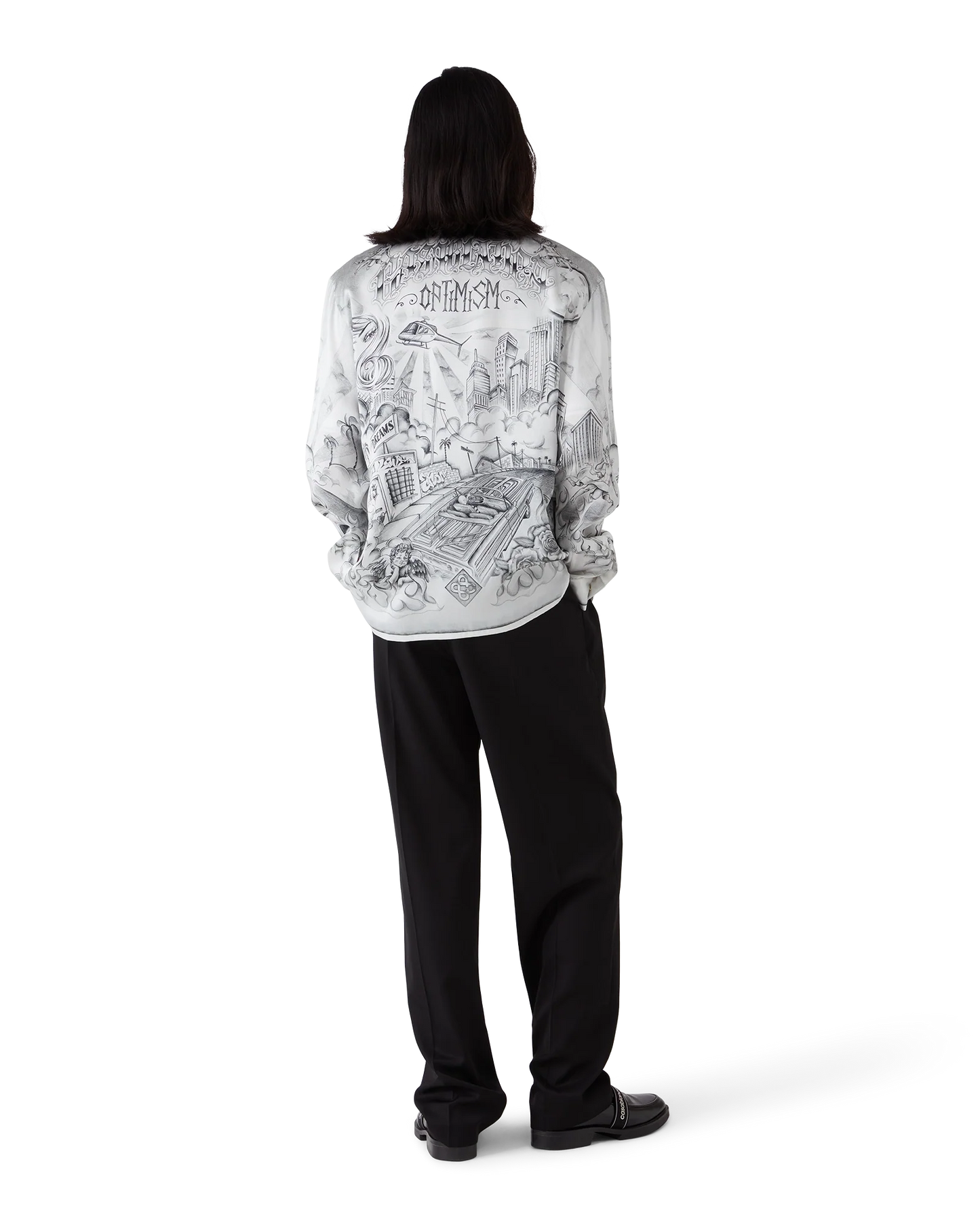 Tattoo Long Sleeve Silk Shirt