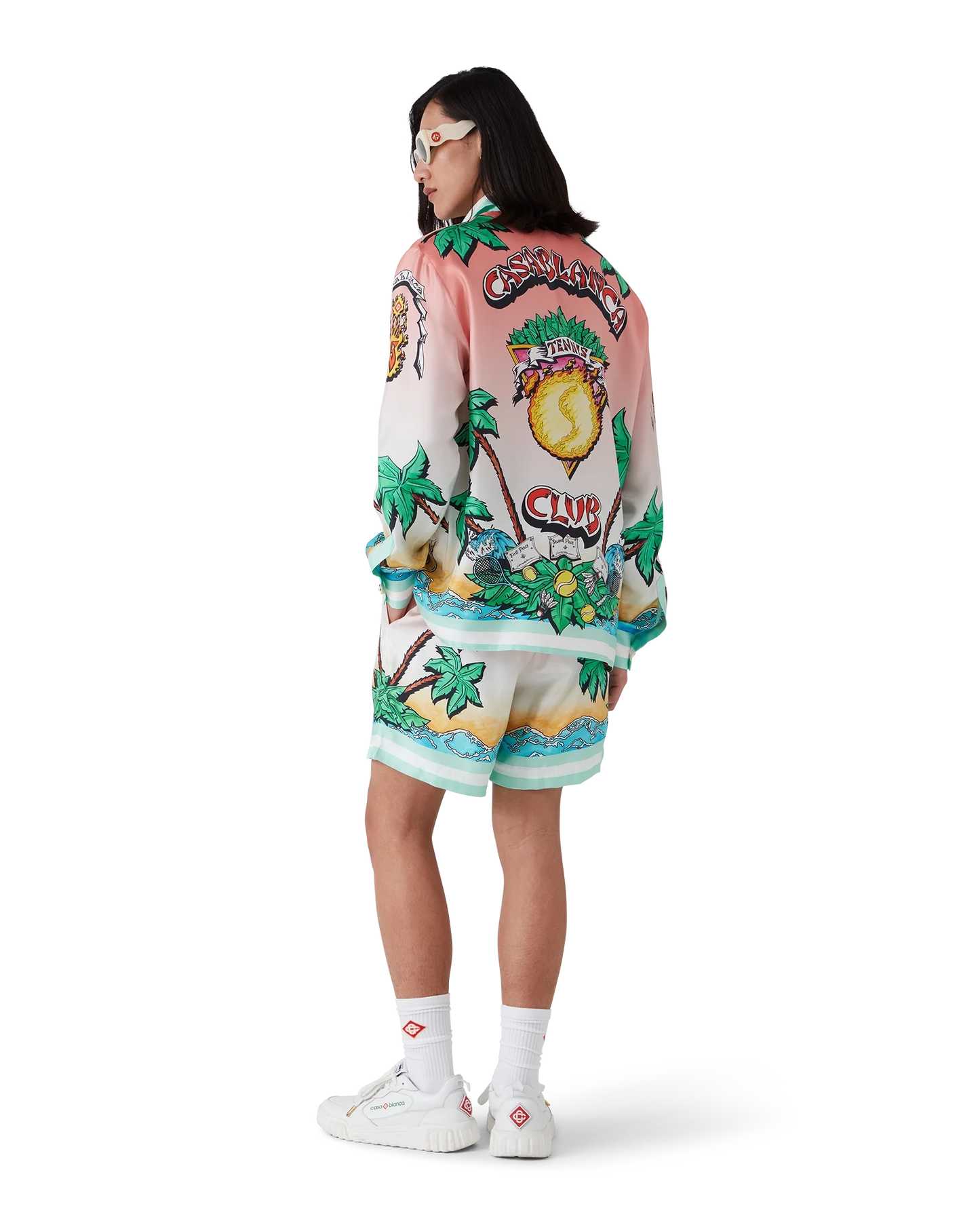 Tennis Club Long Sleeve Silk Shirt