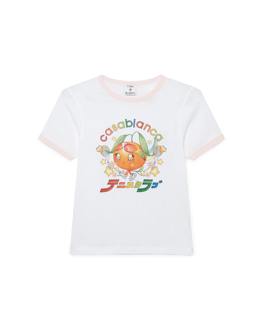 Orange Maskottchen Ringer Kurzarm-T-Shirt