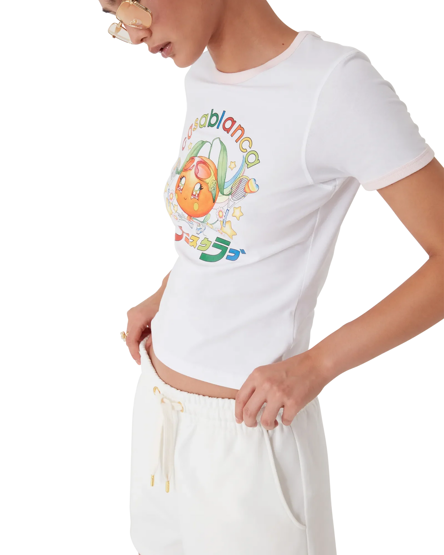 Orange Maskottchen Ringer Kurzarm-T-Shirt
