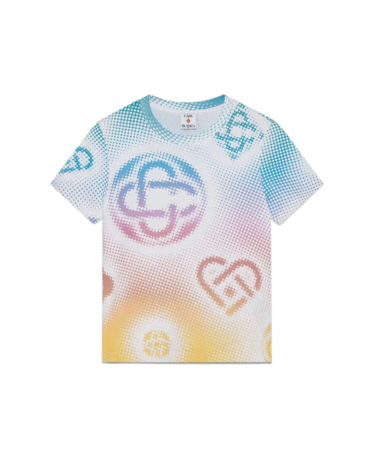 Halftone-Logo tailliertes Kurzarm-T-Shirt