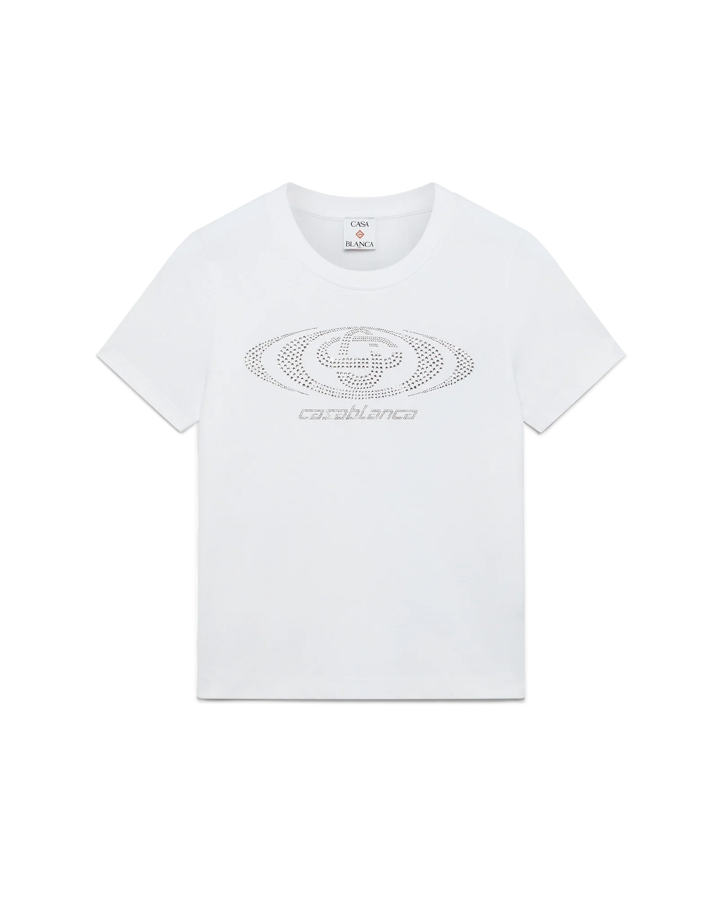 Crystal Warped Logo Fitted Short Sleeve T-Shirt