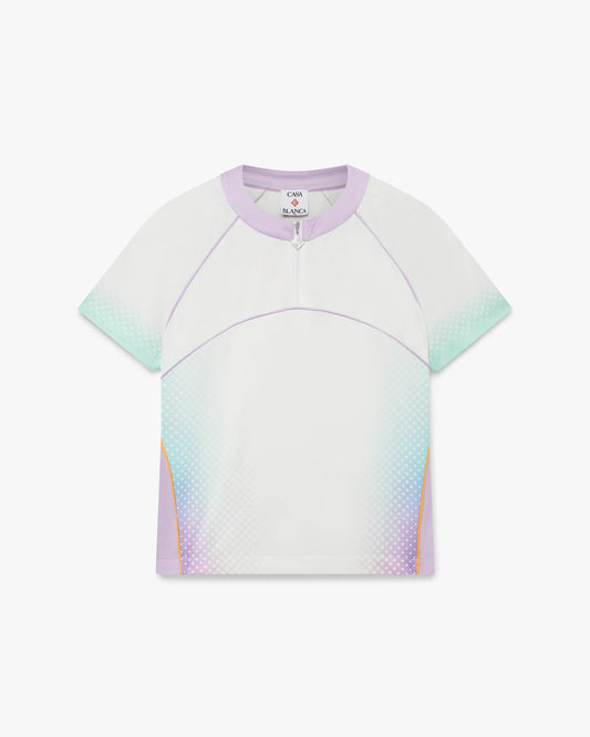 Glass Gradient Short Sleeve Football Mesh Shirt