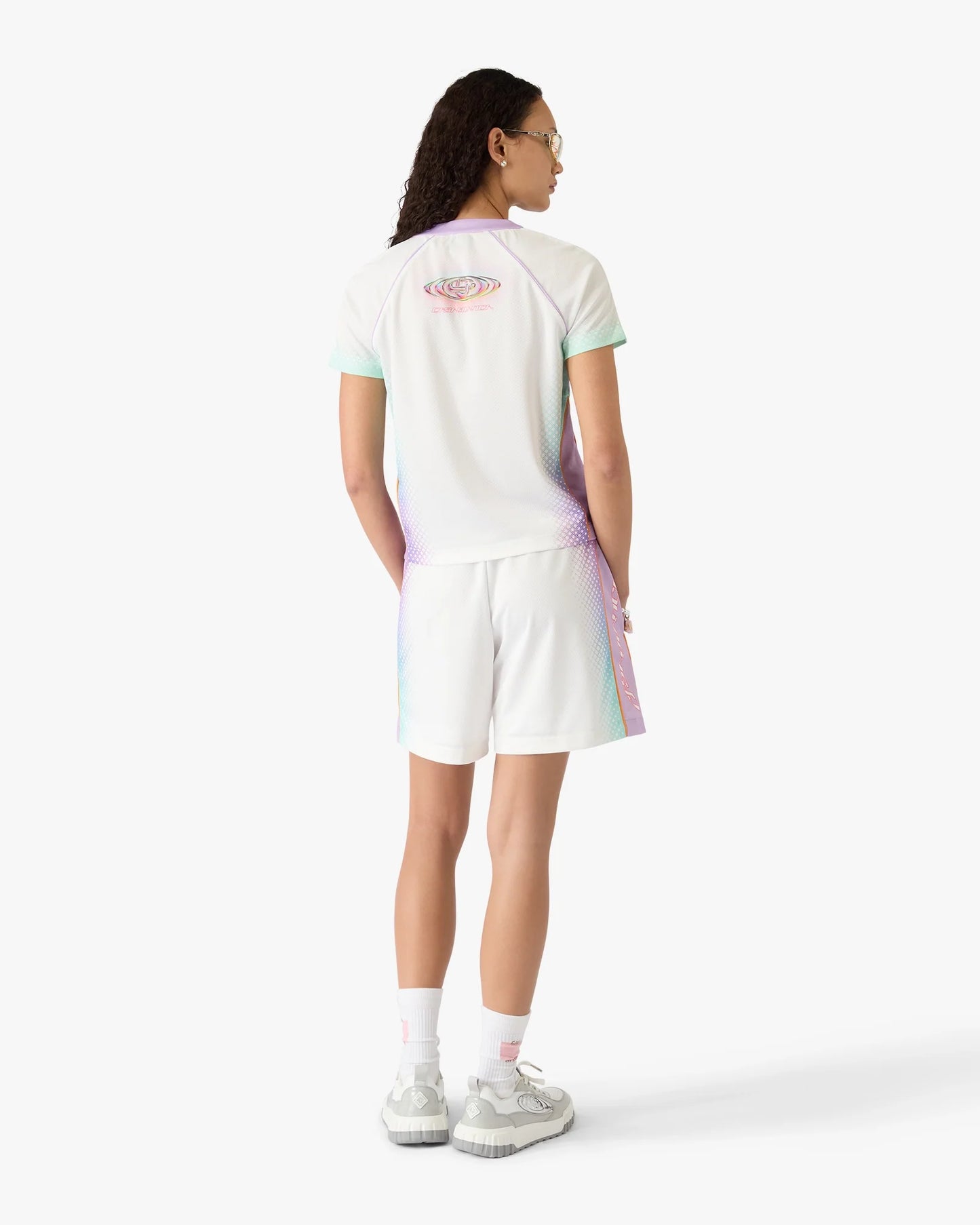 Glass Gradient Short Sleeve Football Mesh Shirt