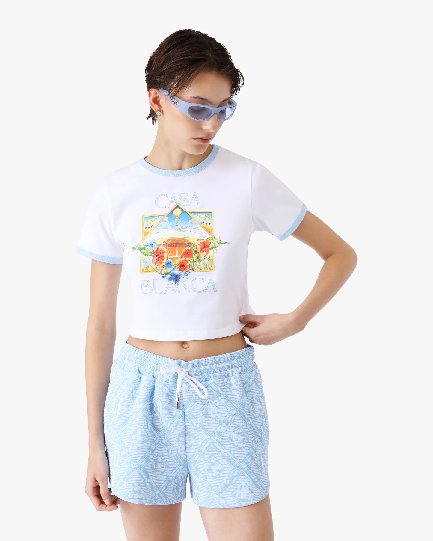 Tennis Landscape Ringer Baby Short Sleeve T-Shirt