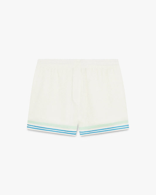 Floral CC Smile Monogram Jaquard Silk Shorts