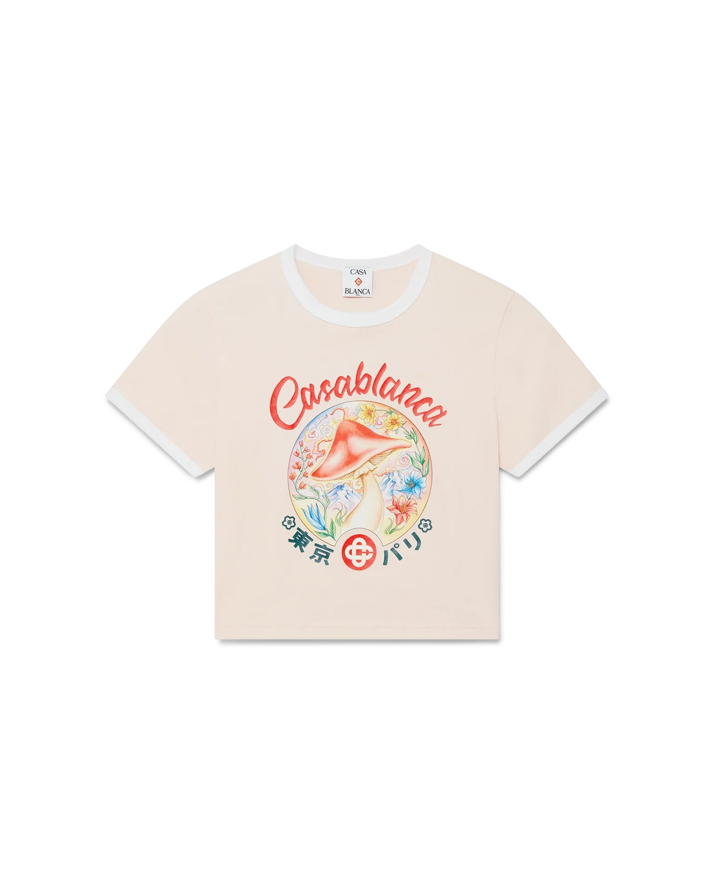 Mushroom Emblem Cropped Short Sleeve T-Shirt