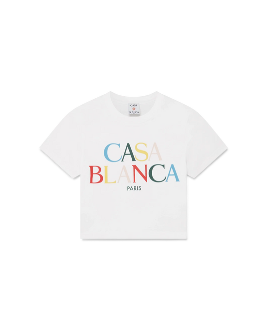 T-Shirt mit gestapeltem Logo und kurzen Ärmeln