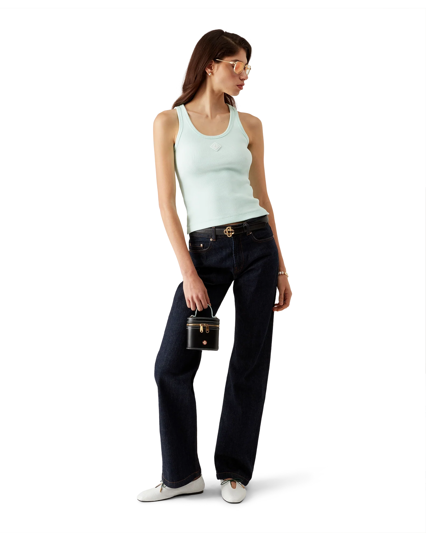 Geripptes Jersey-Tanktop