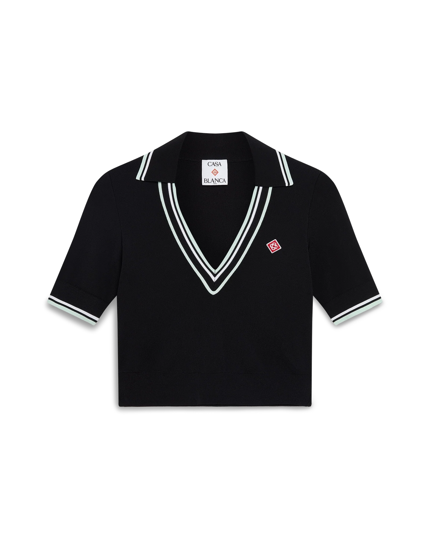 Viscose V-Neck Polo Shirt