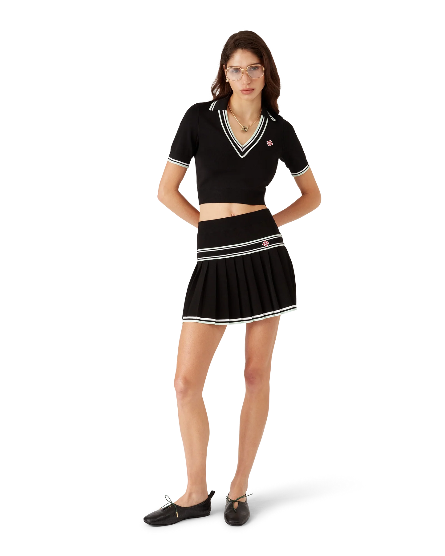 Viscose V-Neck Polo Shirt