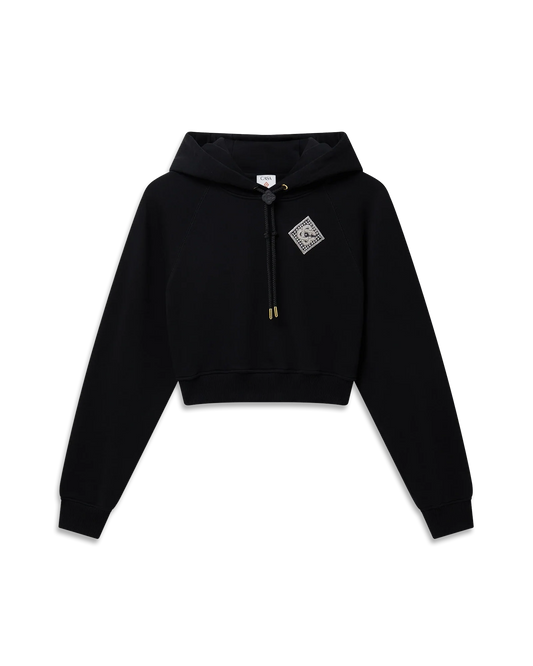 Pearl Diamond Cropped Hooded Sweatshirt